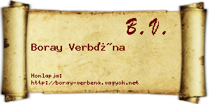 Boray Verbéna névjegykártya